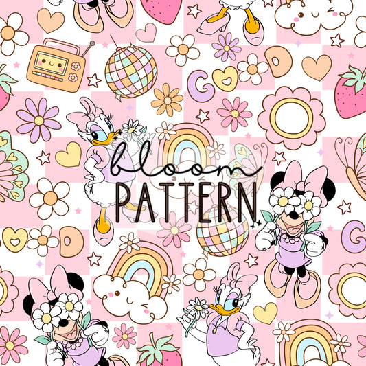 Magical Retro Spring Seamless Pattern