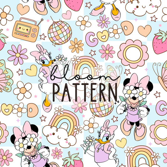 Magical Retro Spring Seamless Pattern