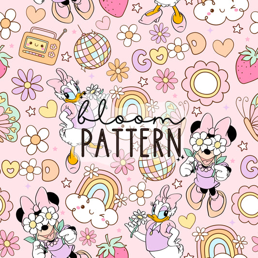 Magical Retro Spring Seamless Pattern