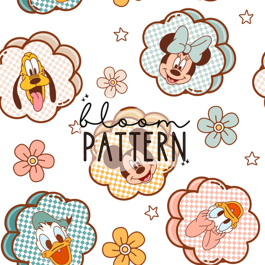 Magical Mouse Flower Seamless Pattern
