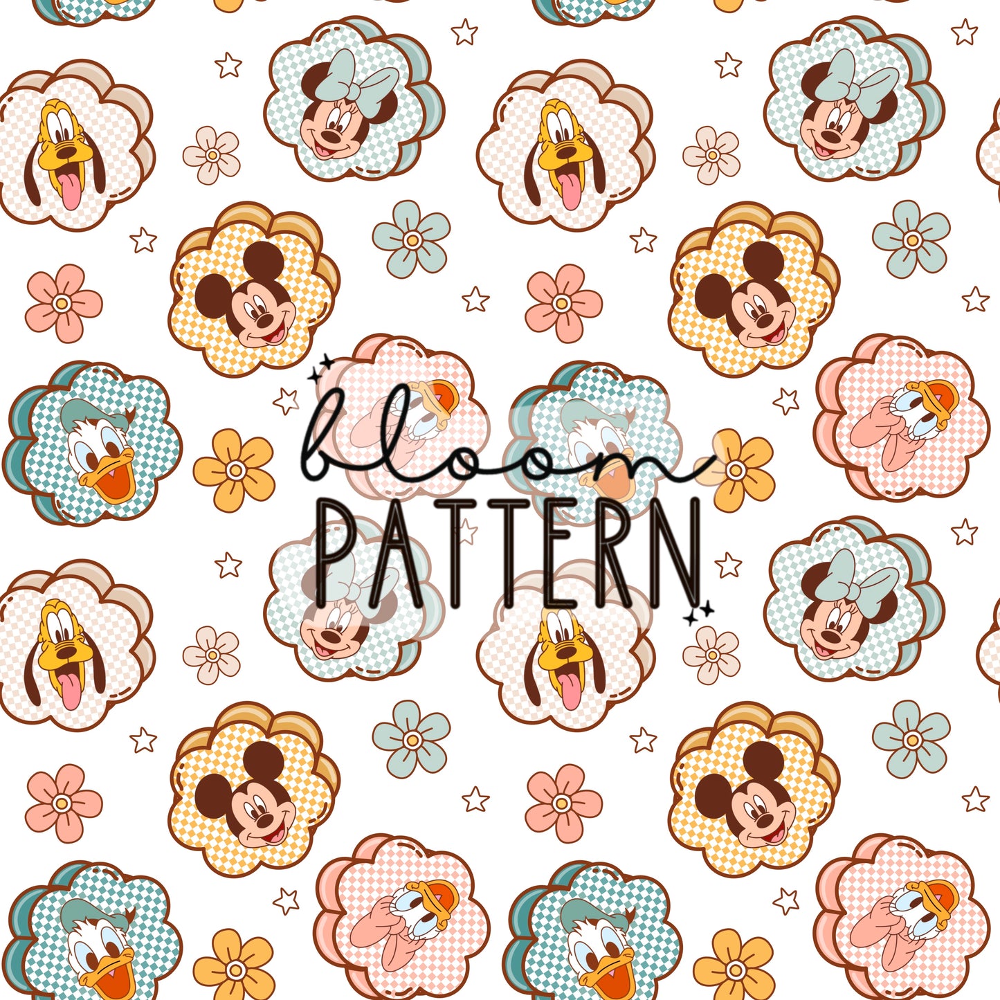 Magical Mouse Flower Seamless Pattern