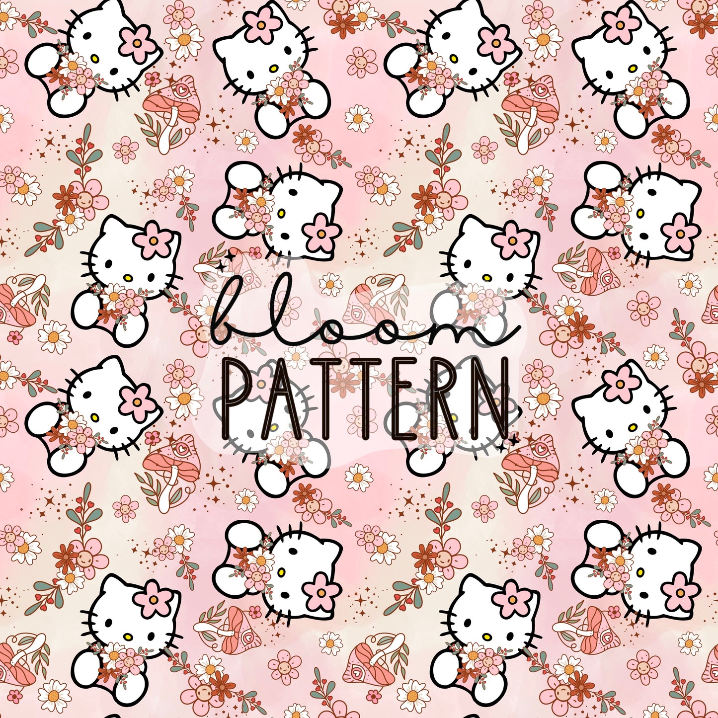Kitty spring seamless pattern