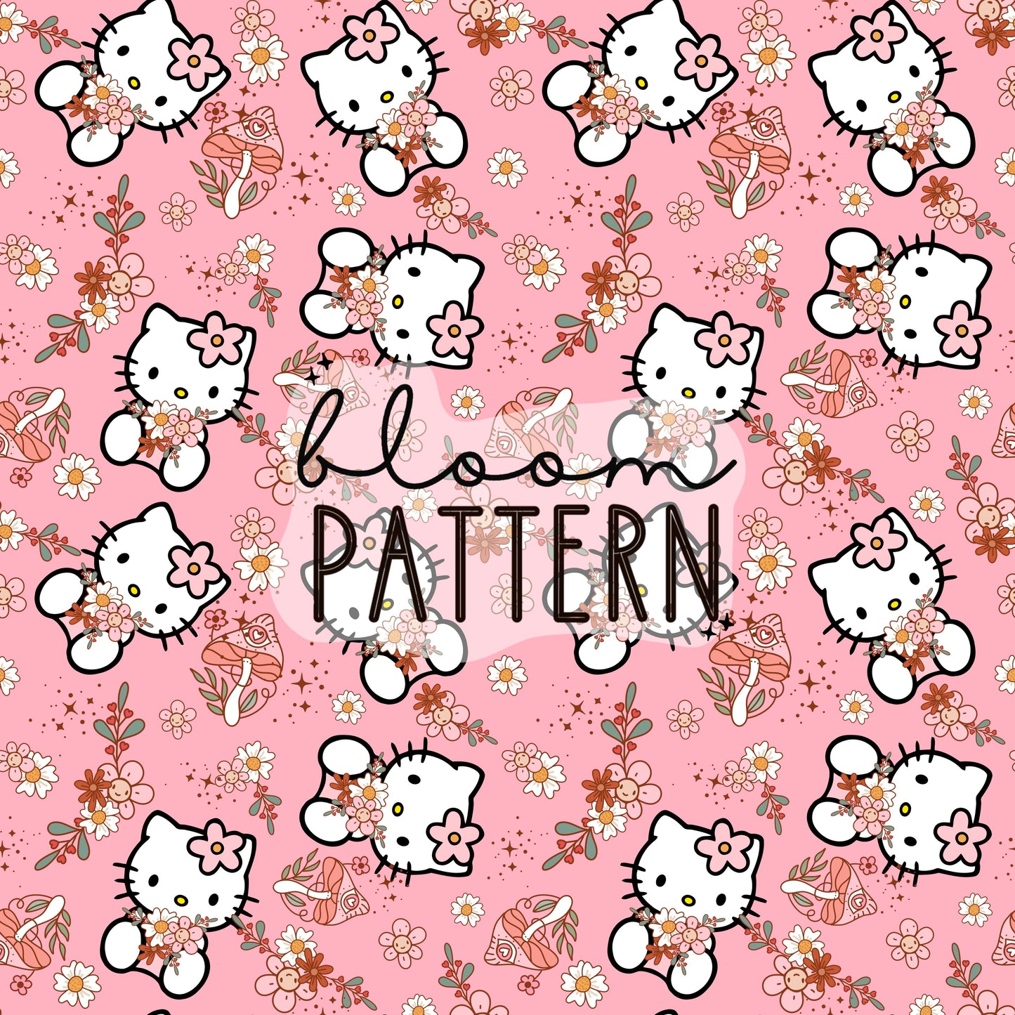 Kitty spring seamless pattern