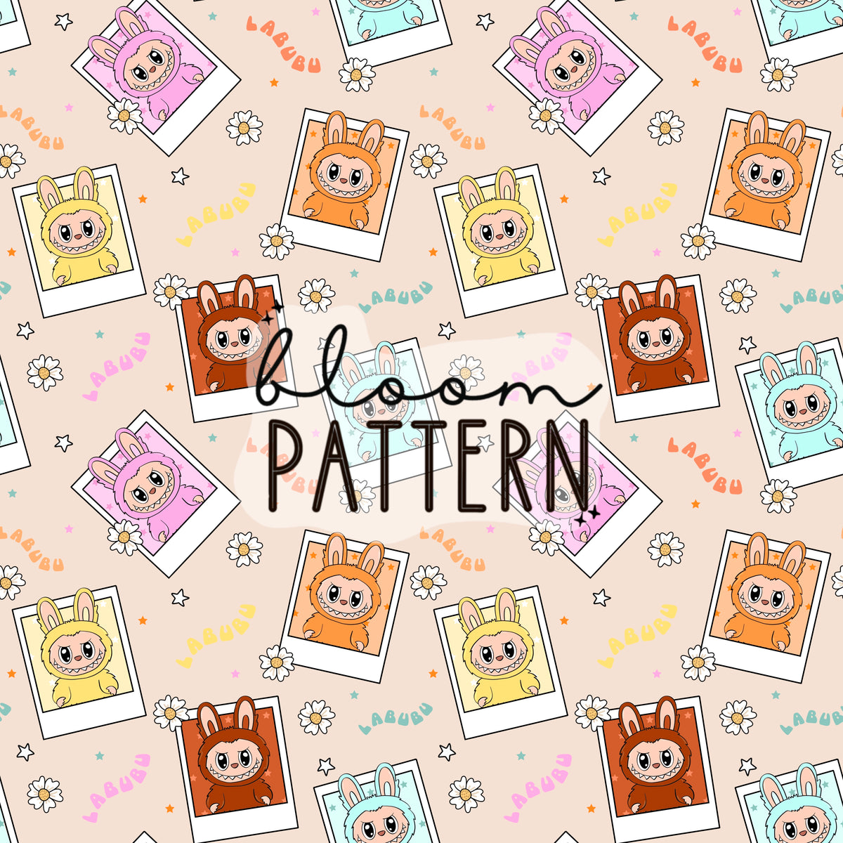 Labubu Seem Less Pattern Design Labubu Seamless Pattern – Bloom Patterns