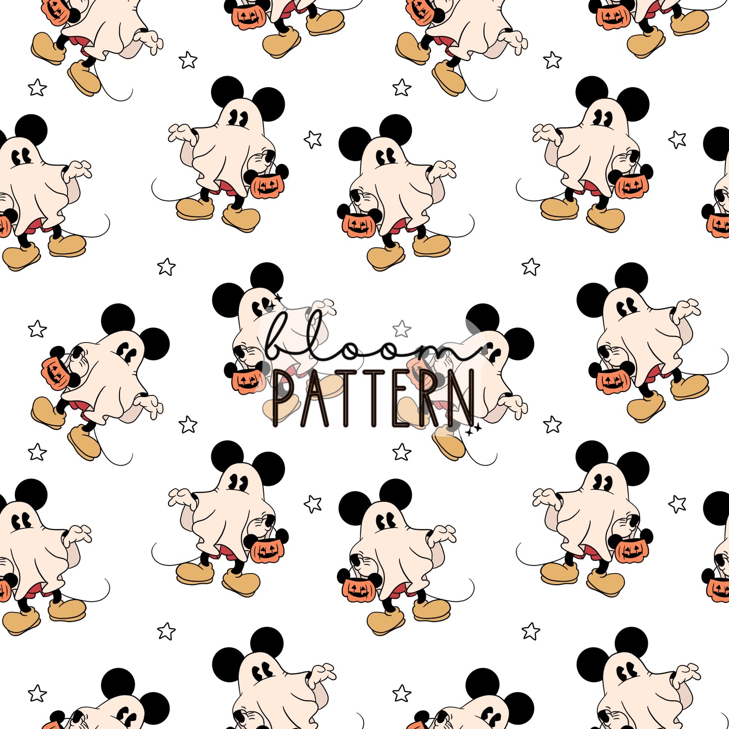 Magical Ghost Halloween Seamless Pattern
