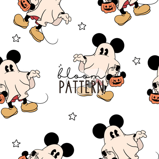 Magical Ghost Halloween Seamless Pattern