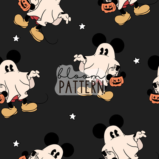 Magical Ghost Halloween Seamless Pattern
