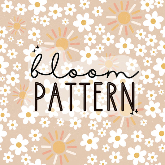 Sun Flower Seamless Pattern - Tan