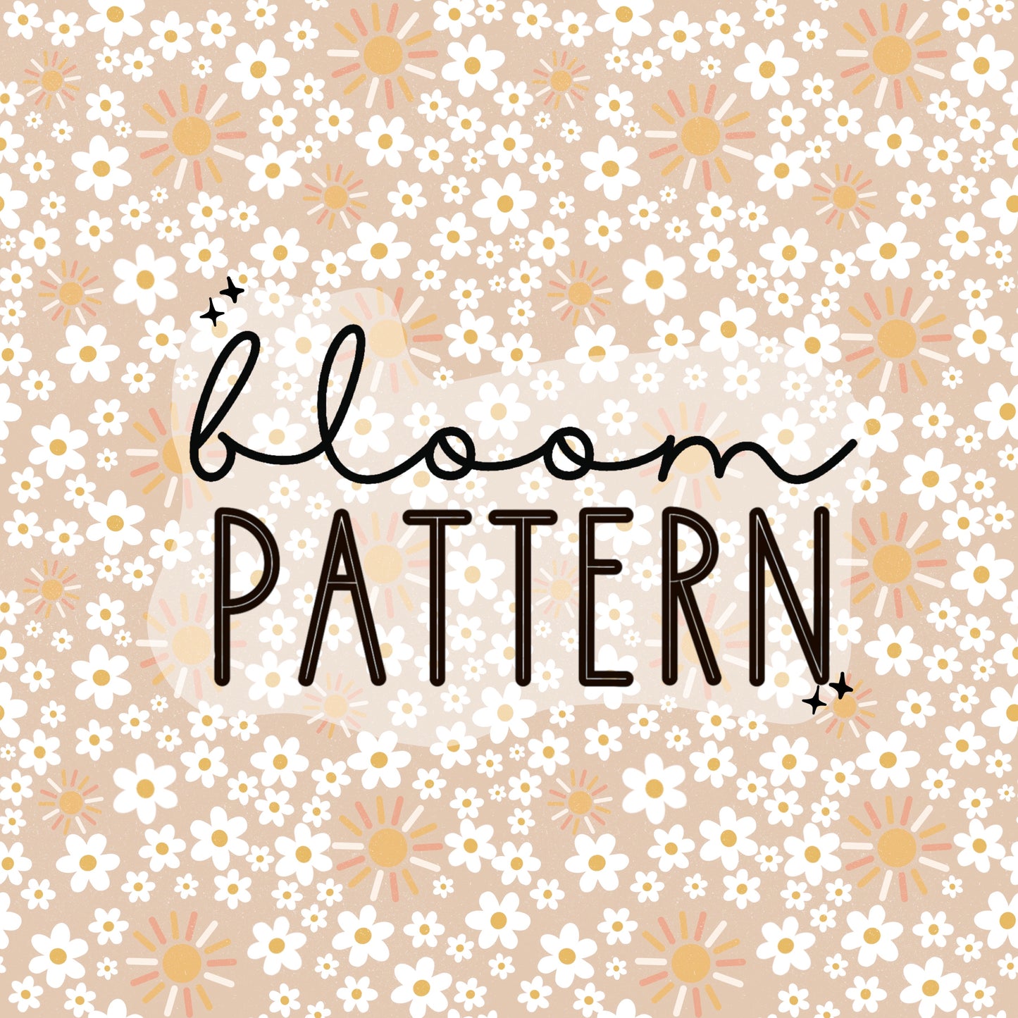 Sun Flower Seamless Pattern - Tan