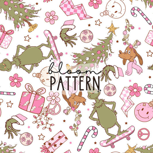 I Hate Christmas Seamless Pattern