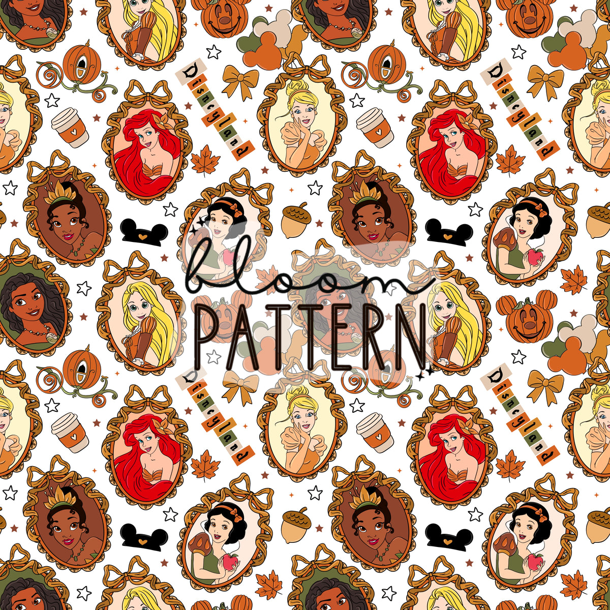 Princess Fall Pattern Background Autumn Princess Seamless Pattern – Bloom Patterns