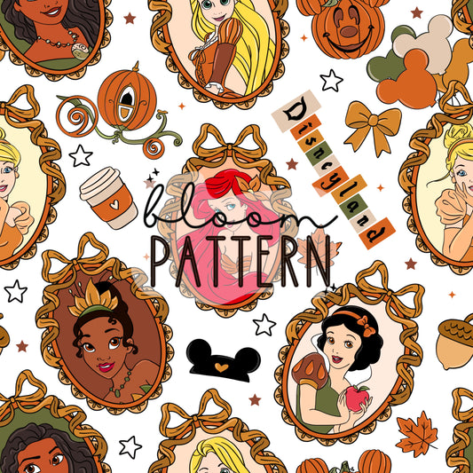 Autumn Princess Seamless Pattern