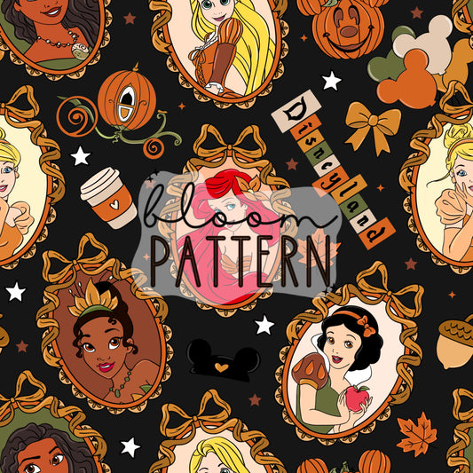 Autumn Princess Seamless Pattern