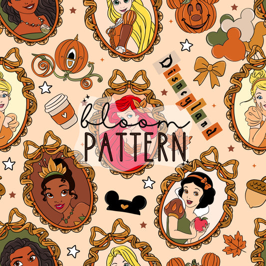 Autumn Princess Seamless Pattern