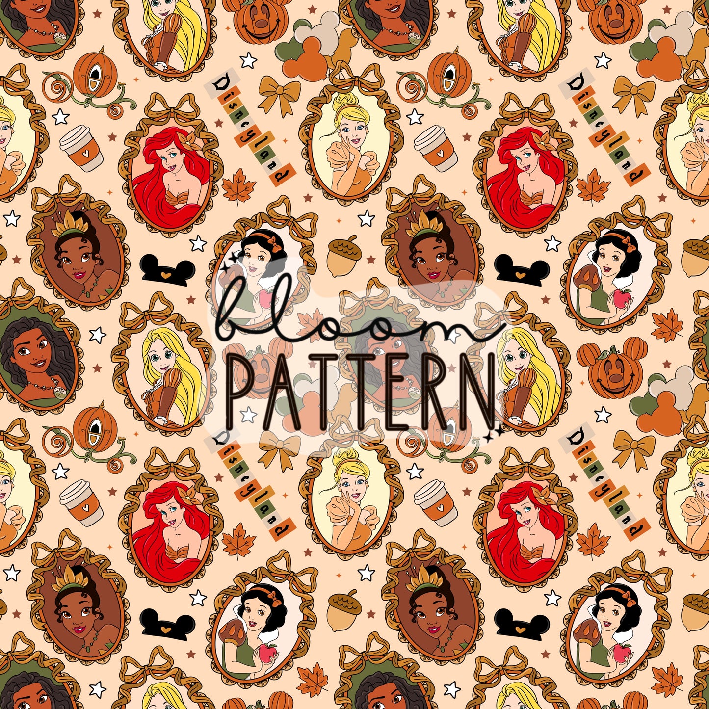 Autumn Princess Seamless Pattern