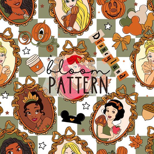 Autumn Princess Seamless Pattern