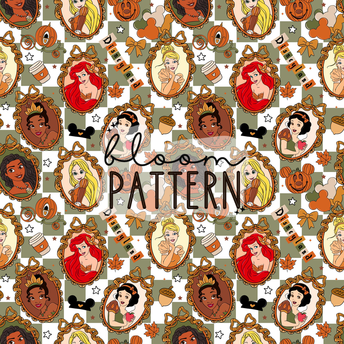 Princess Fall Pattern Background Autumn Princess Seamless Pattern – Bloom Patterns