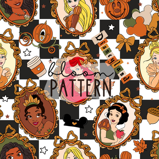 Autumn Princess Seamless Pattern
