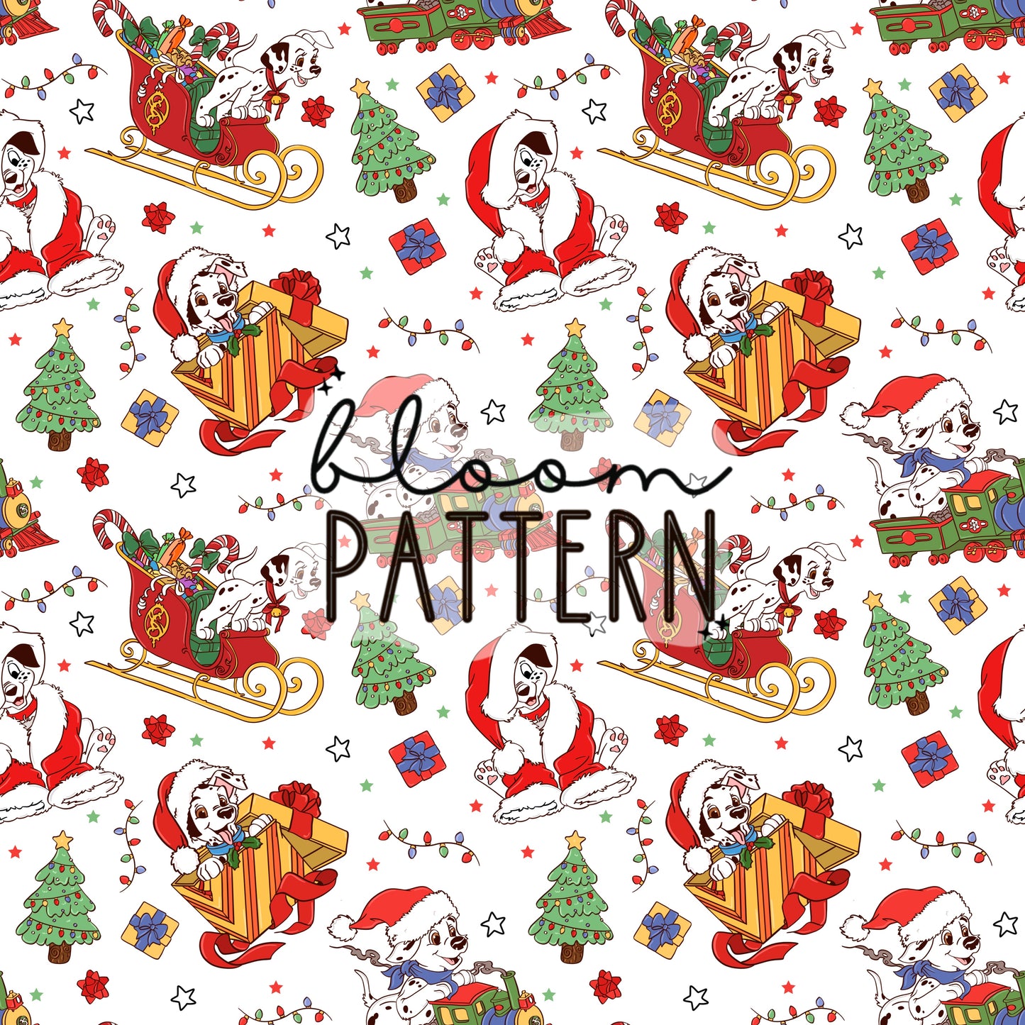 Dalmatians Christmas Seamless Pattern