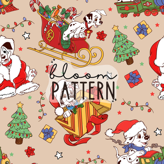 Dalmatians Christmas Seamless Pattern