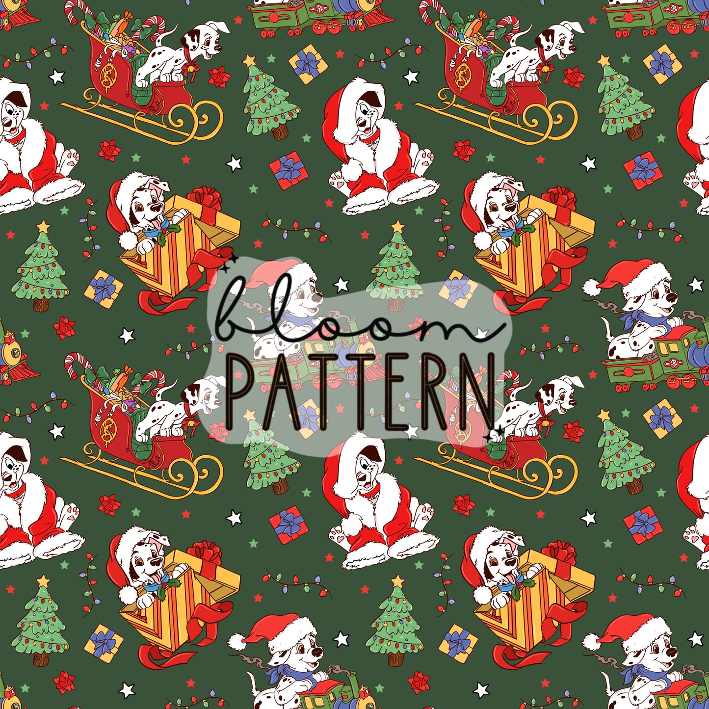 Dalmatians Christmas Seamless Pattern