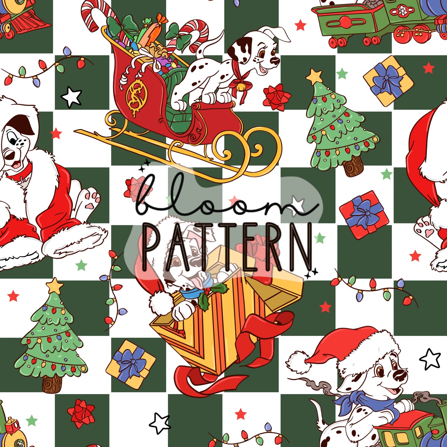 Dalmatians Christmas Seamless Pattern