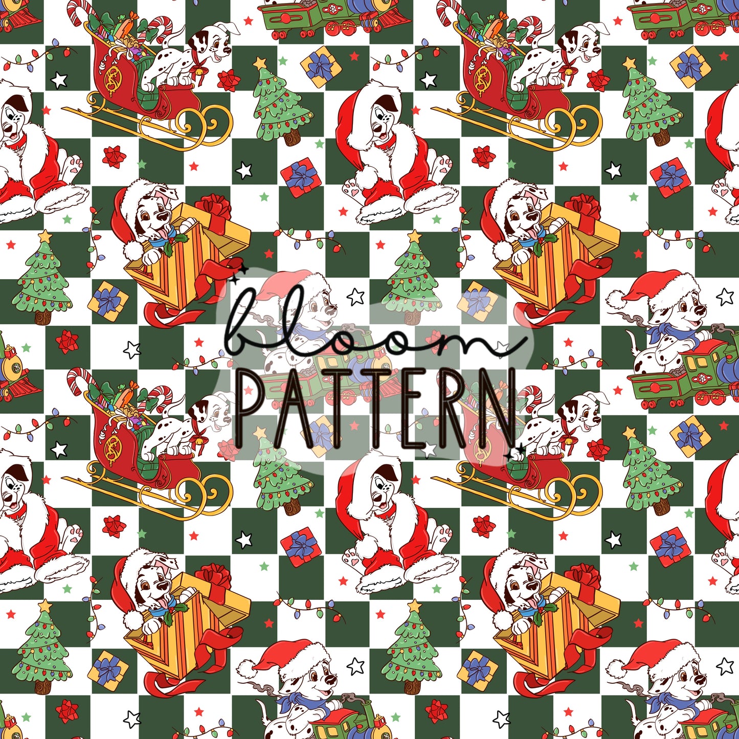 Dalmatians Christmas Seamless Pattern