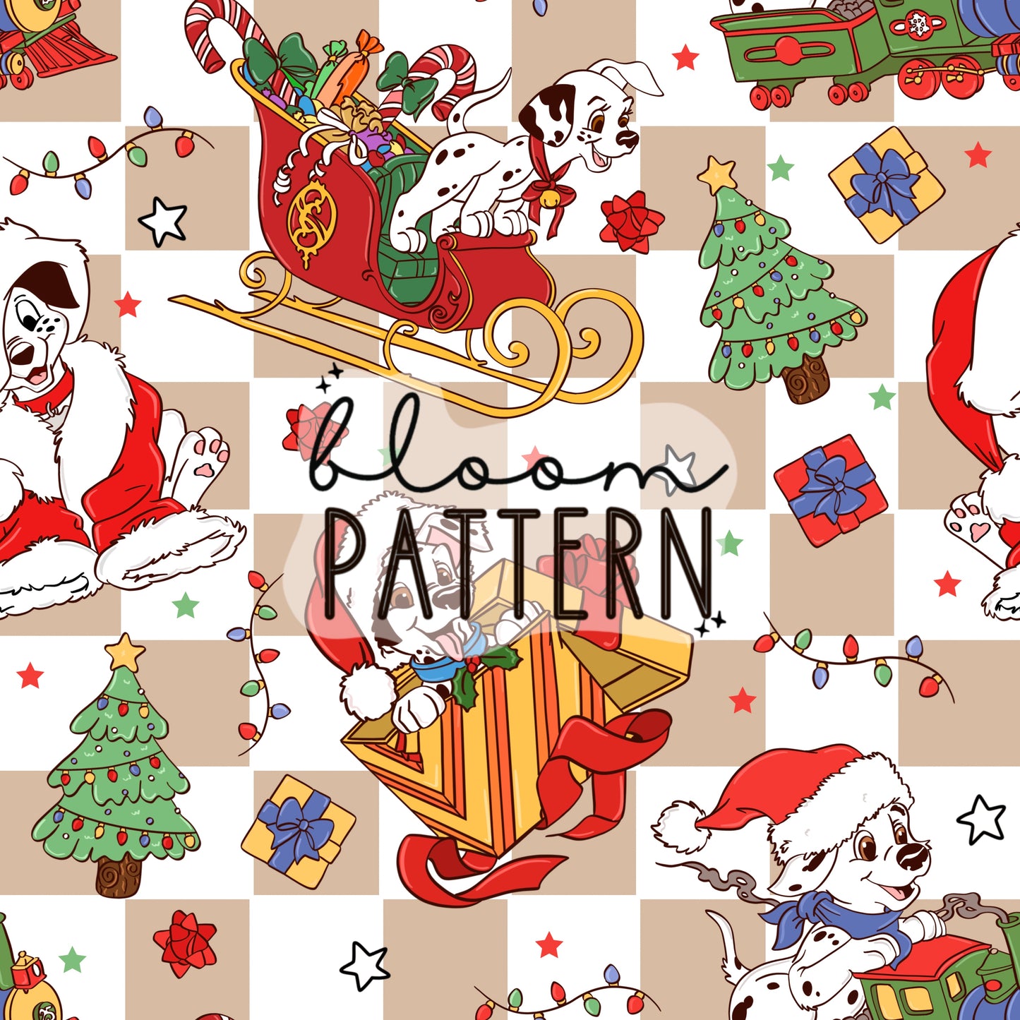 Dalmatians Christmas Seamless Pattern