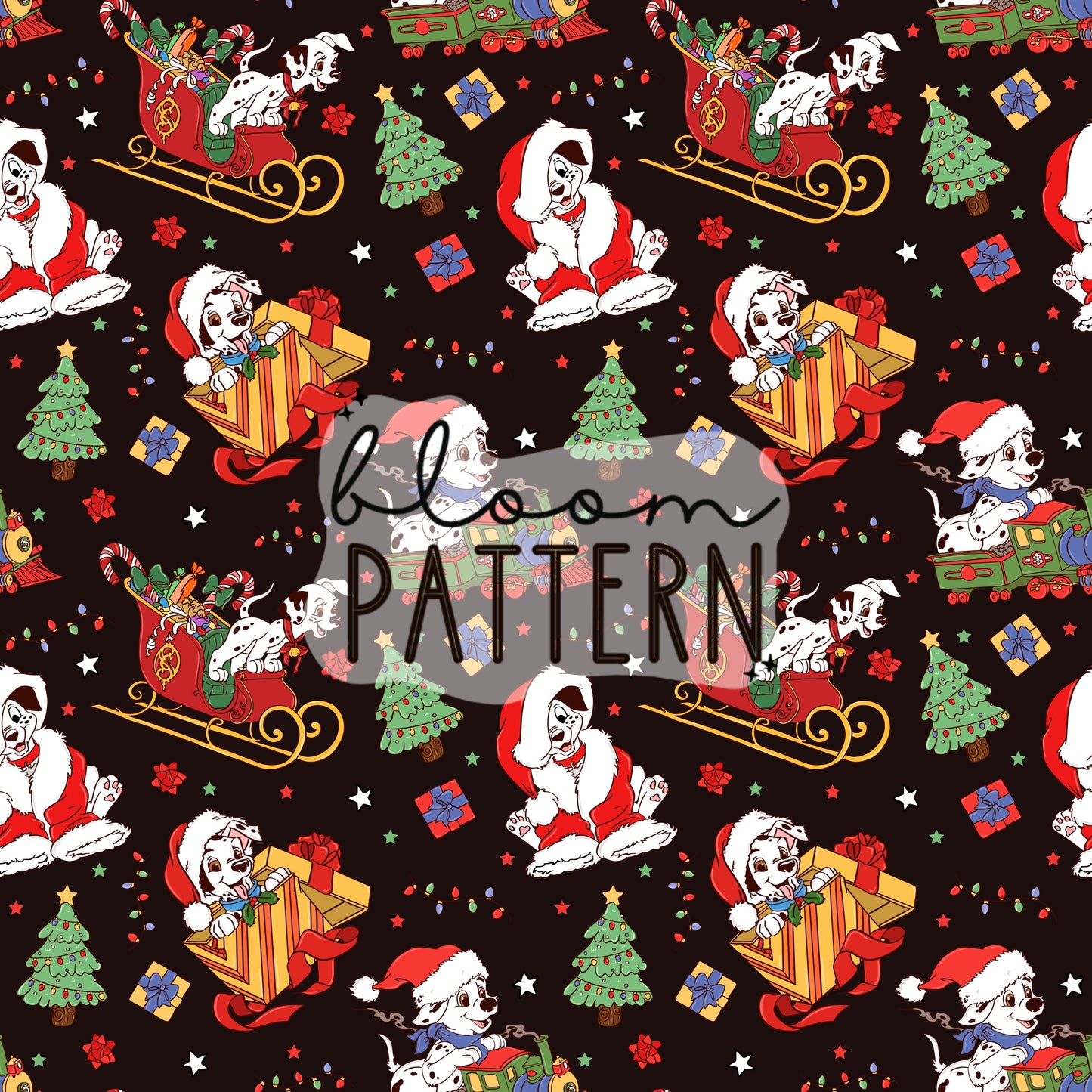 Dalmatians Christmas Seamless Pattern