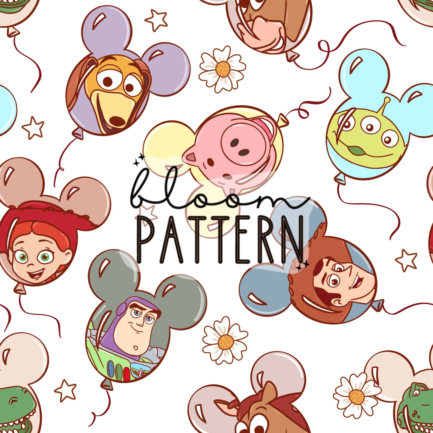 Toy Friends Magical Seamless Pattern