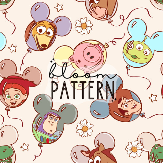 Toy Friends Magical Seamless Pattern