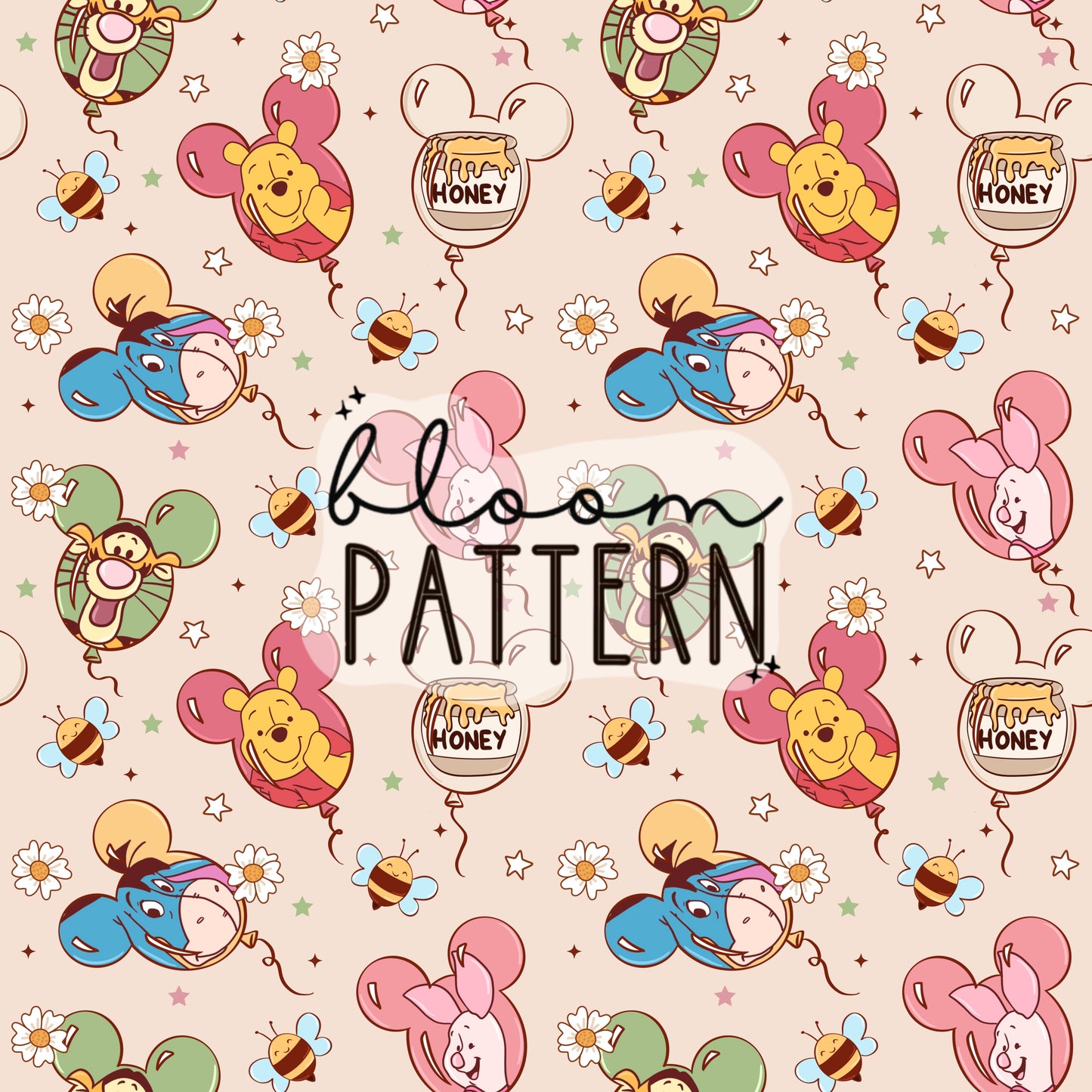 Bundle of 2 Magical Pooh Spring Seamless Pattern