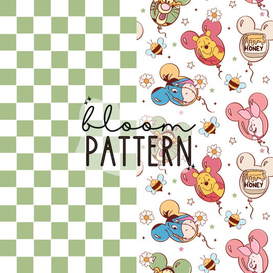 Bundle of 2 Magical Pooh Spring Seamless Pattern