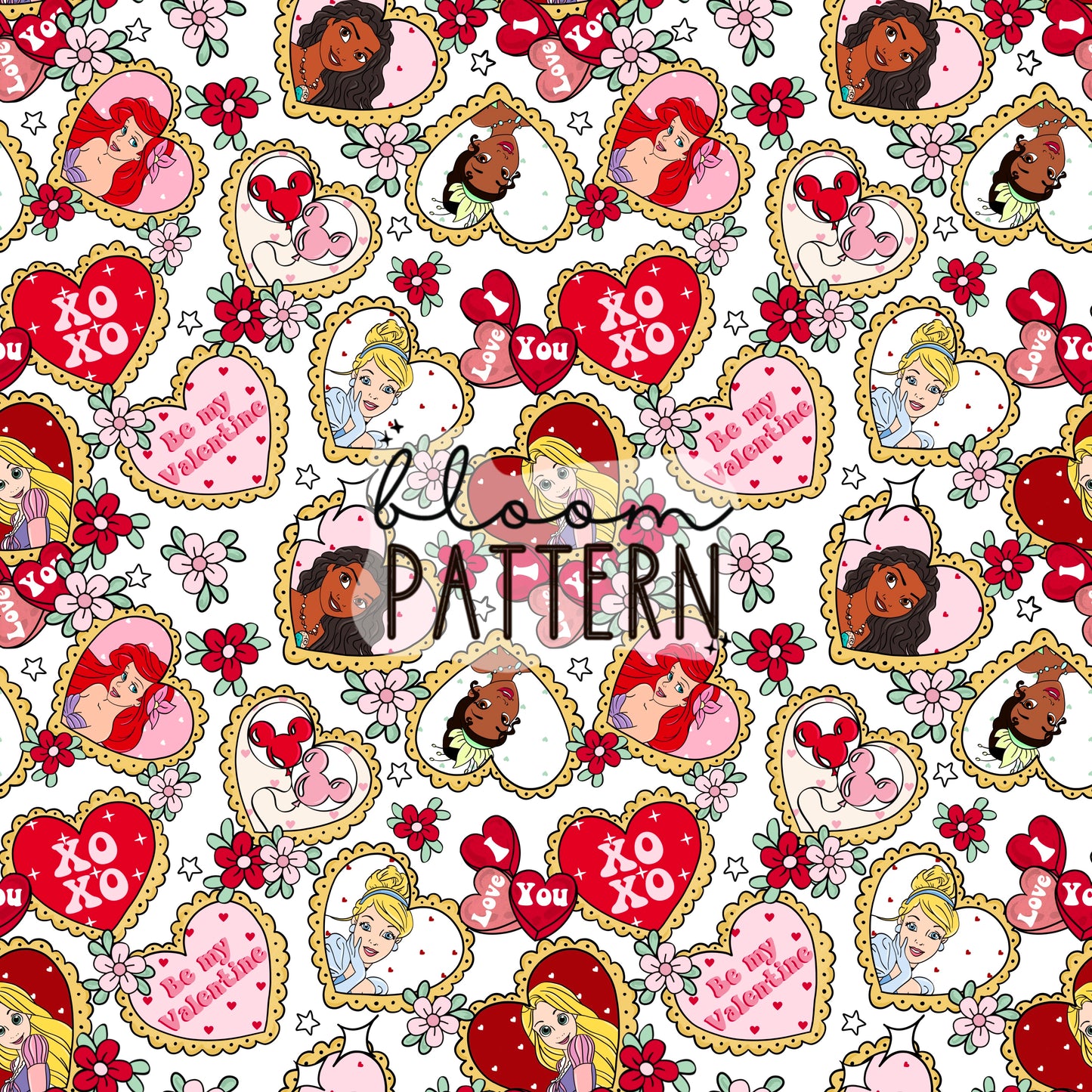 Valentines day Princess Seamless