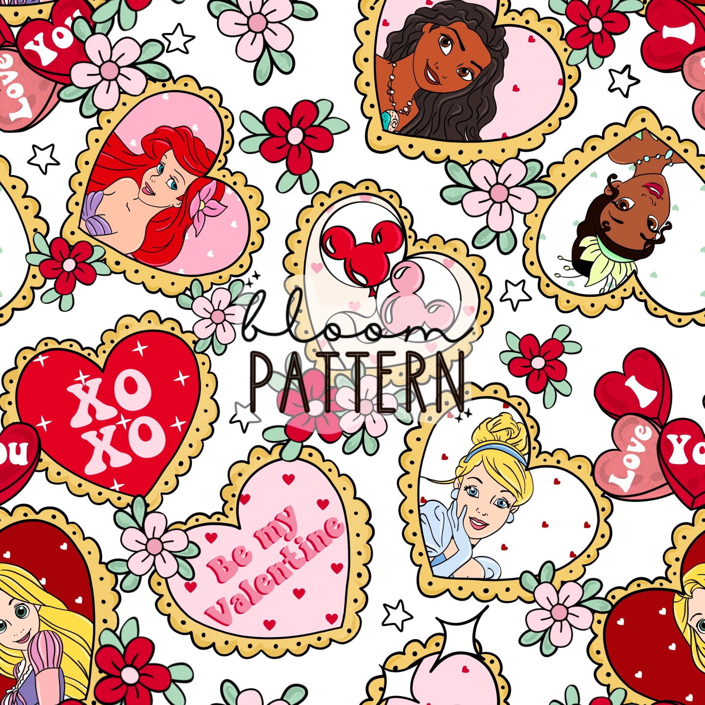 Valentines day Princess Seamless