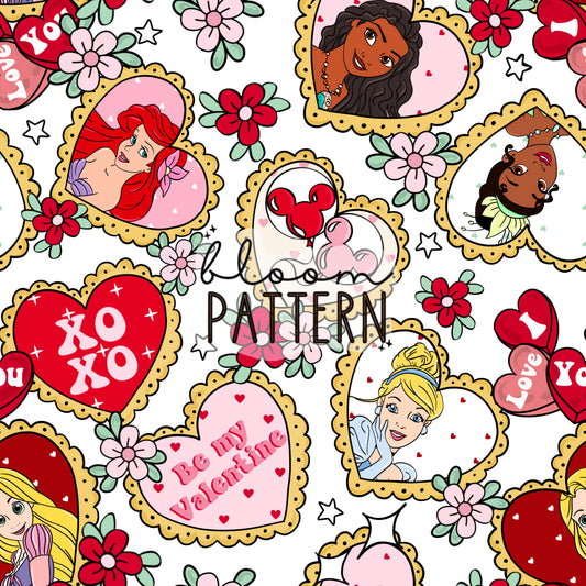 Valentines day Princess Seamless