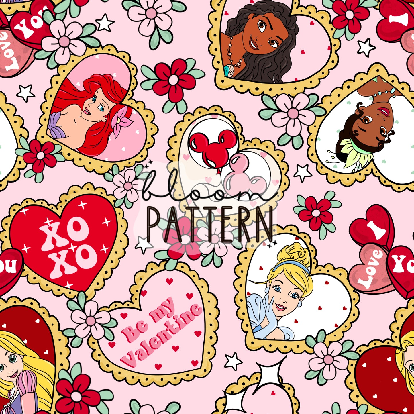 Valentines day Princess Seamless