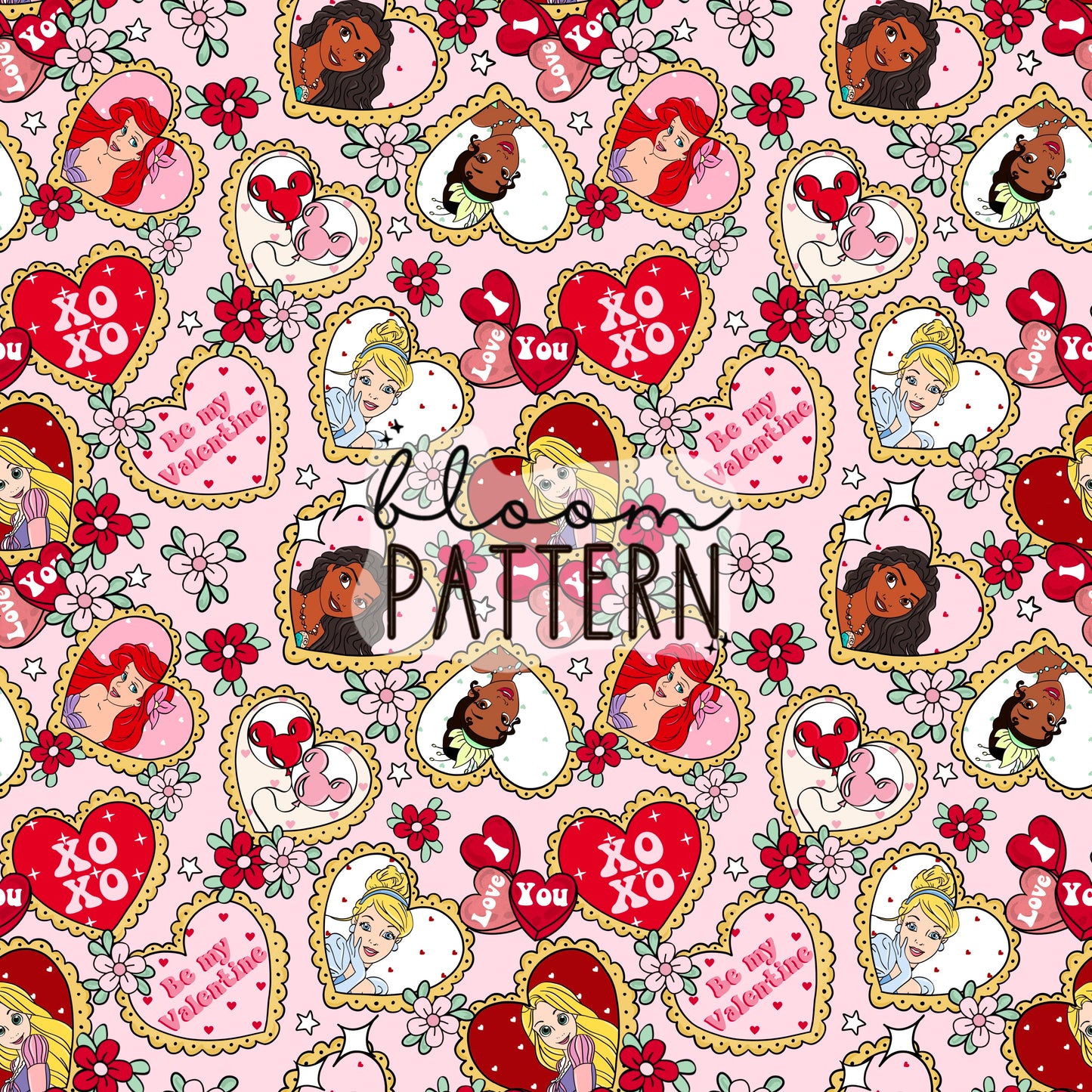 Valentines day Princess Seamless