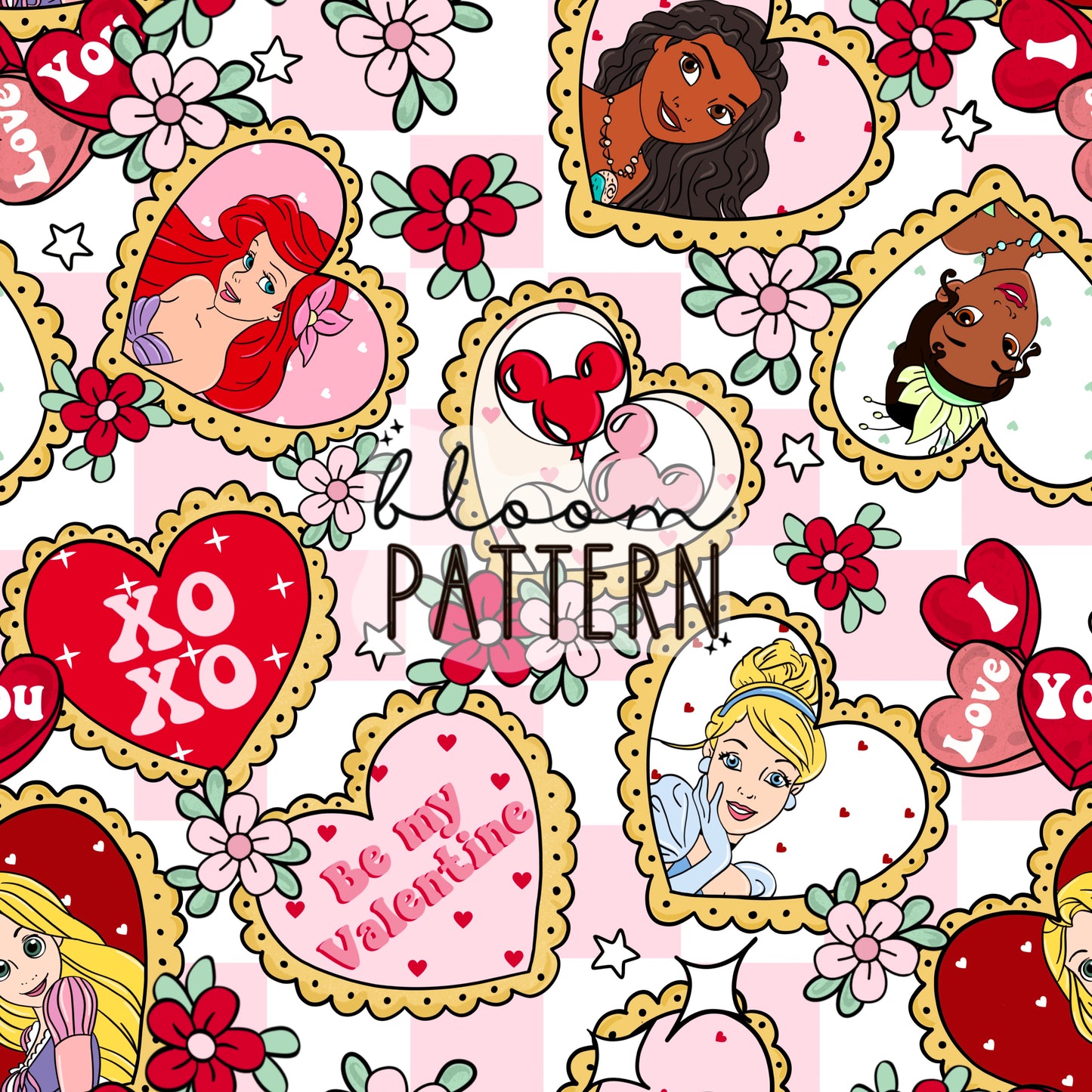 Valentines day Princess Seamless