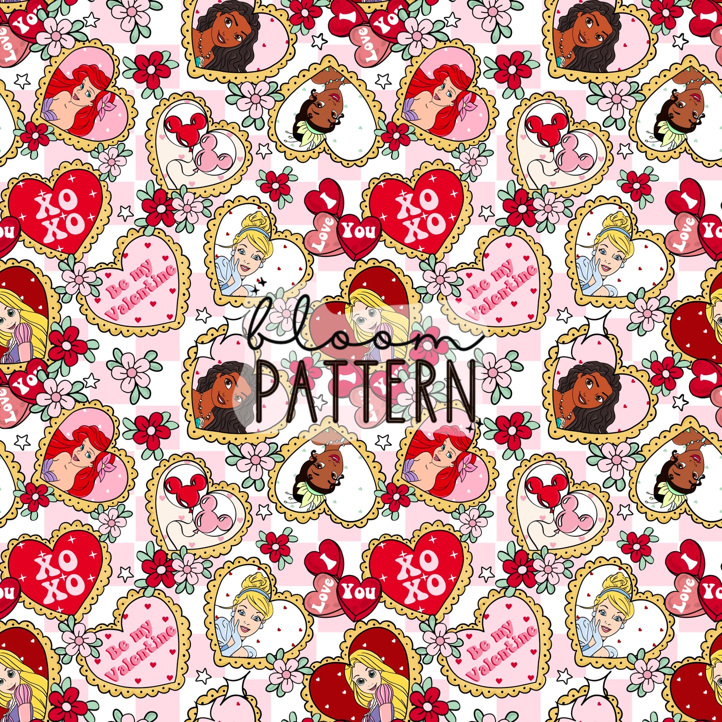 Valentines day Princess Seamless