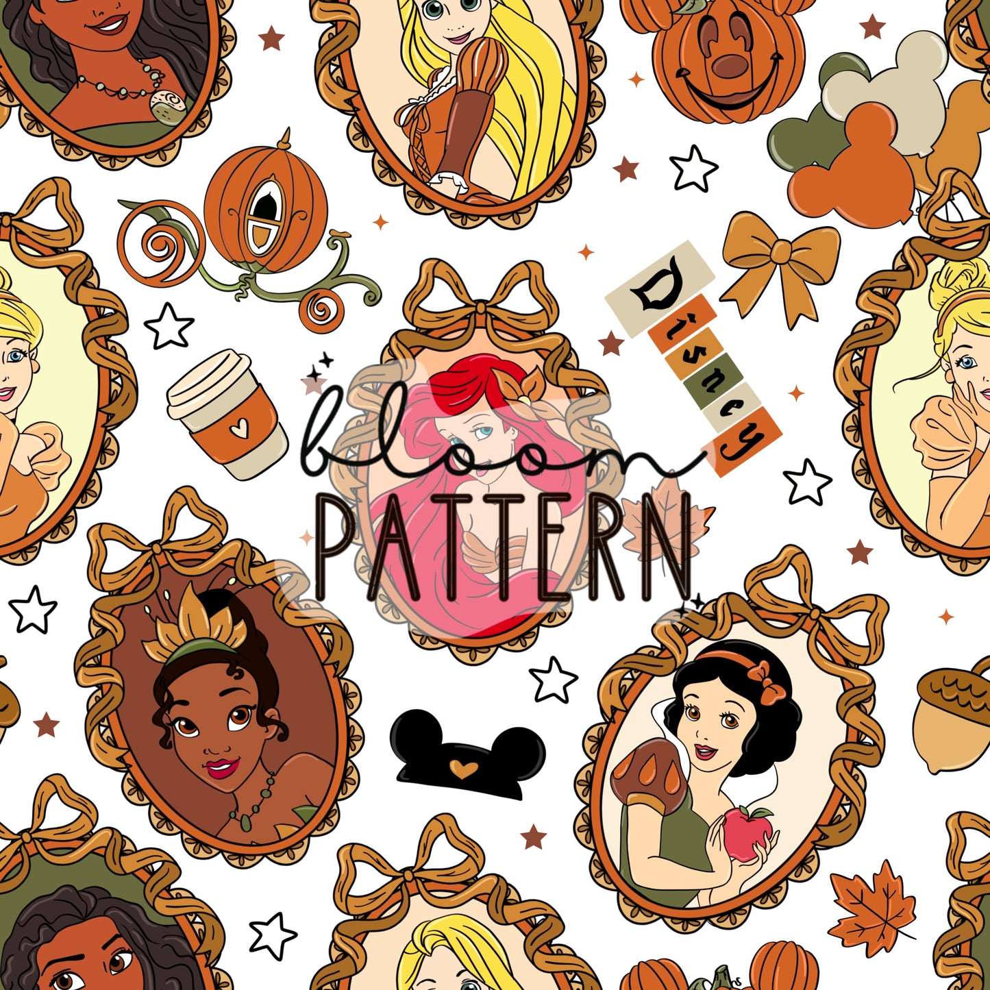 Autumn Princess Seamless Pattern