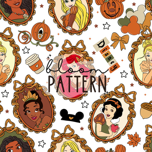 Autumn Princess Seamless Pattern