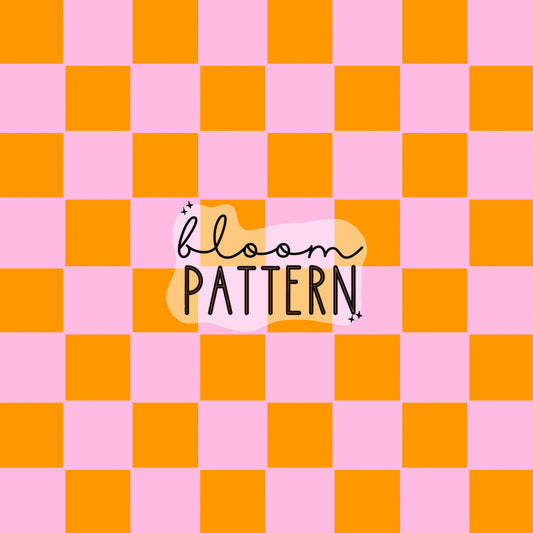 Check Seamless Orange Pink Pattern