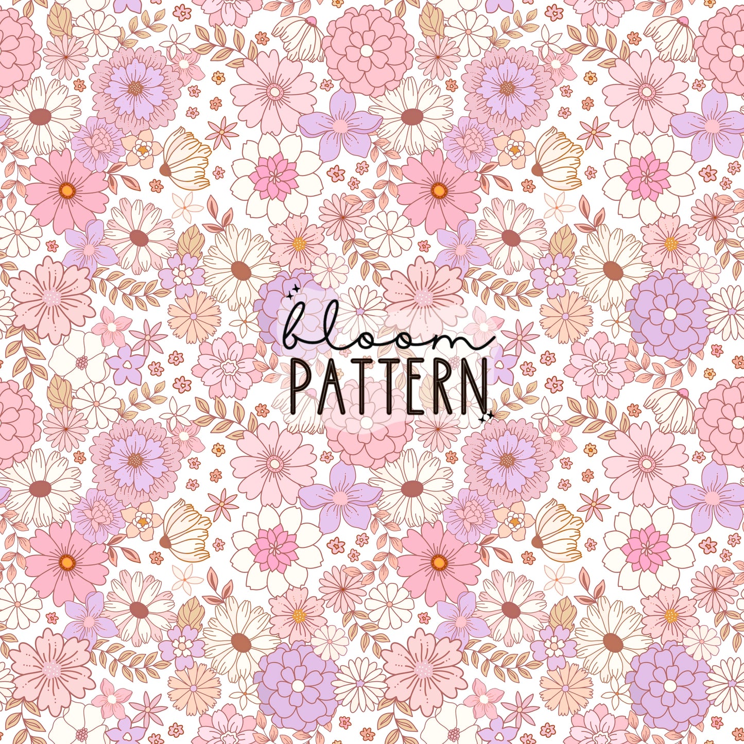 Retro Pink Flower Seamless Pattern