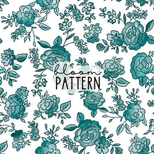 Vintage Blue Bouquet Seamless Pattern