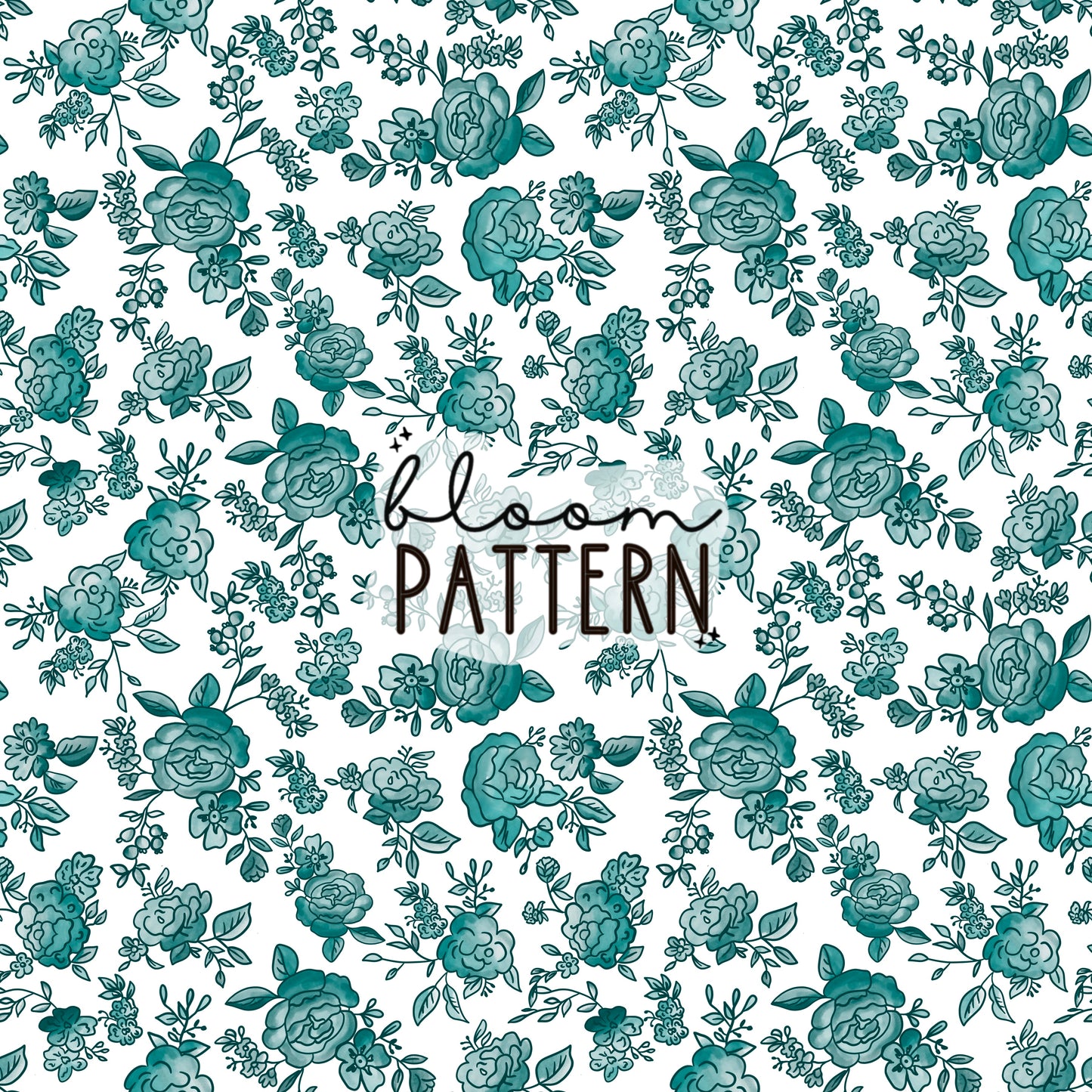 Vintage Blue Bouquet Seamless Pattern