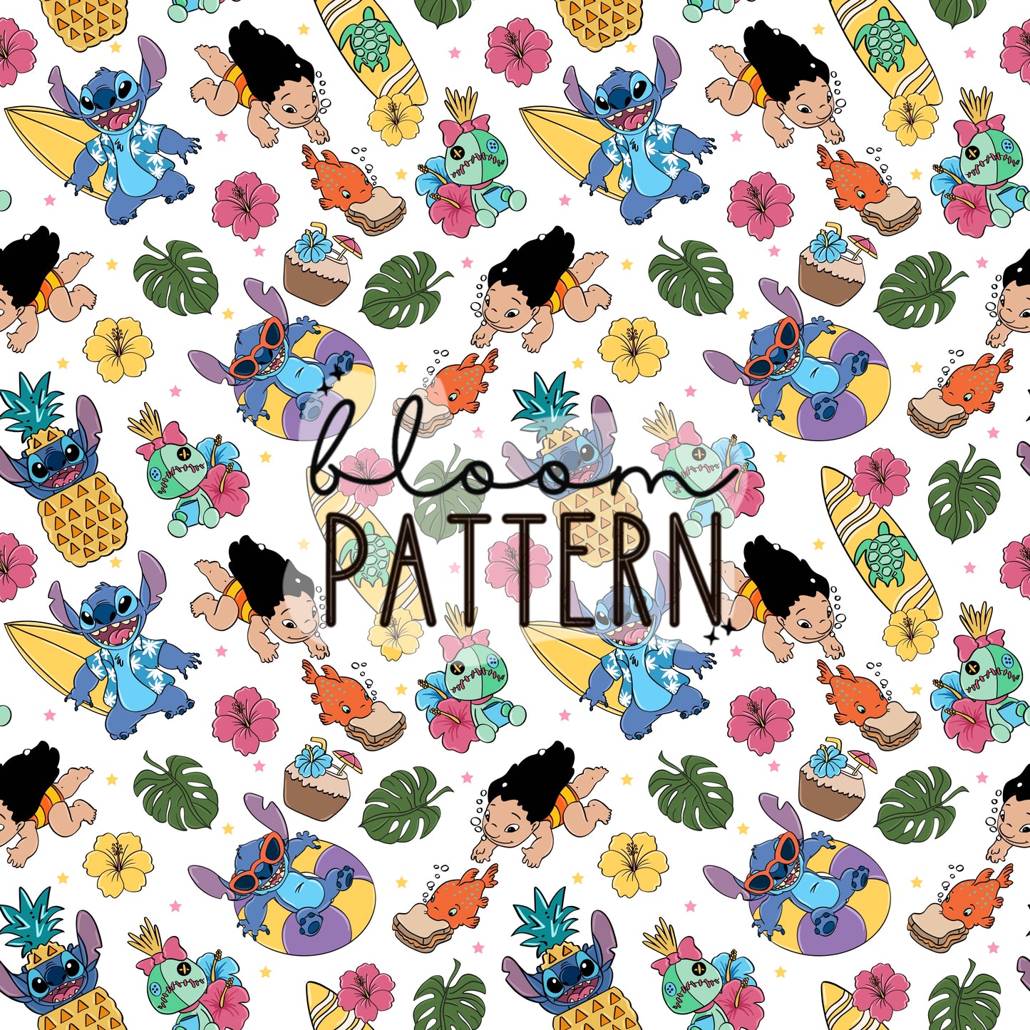 Stitch Summer Magical Trip Seamless Pattern