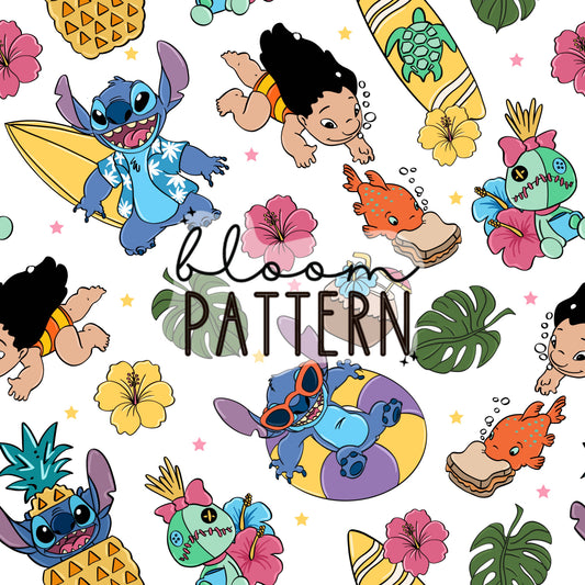 Stitch Summer Magical Trip Seamless Pattern