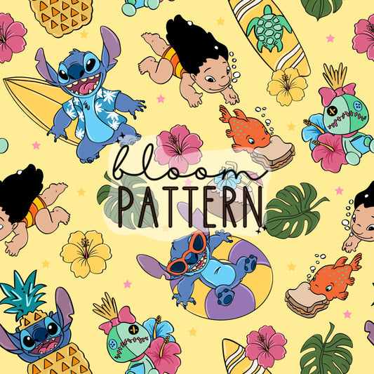 Stitch Summer Magical Trip Seamless Pattern