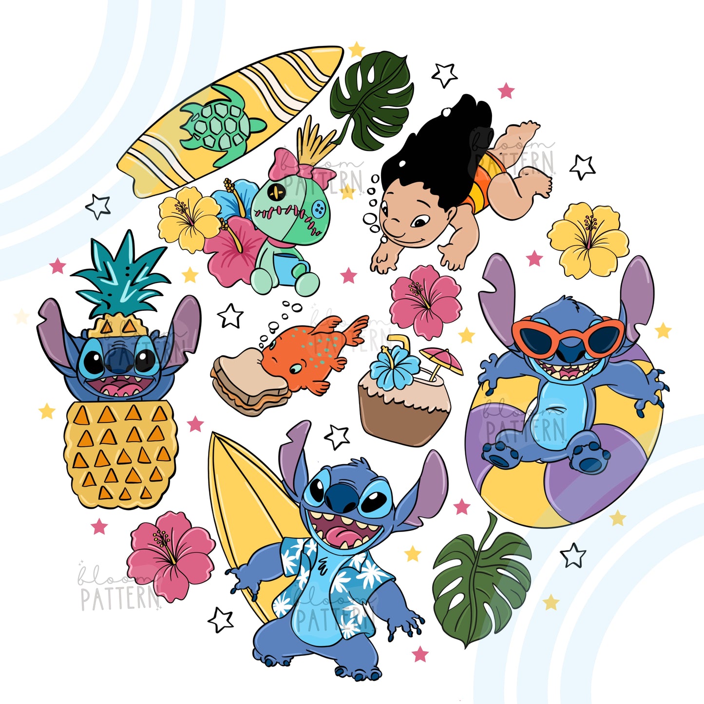 Stitch Summer Sublimation Design